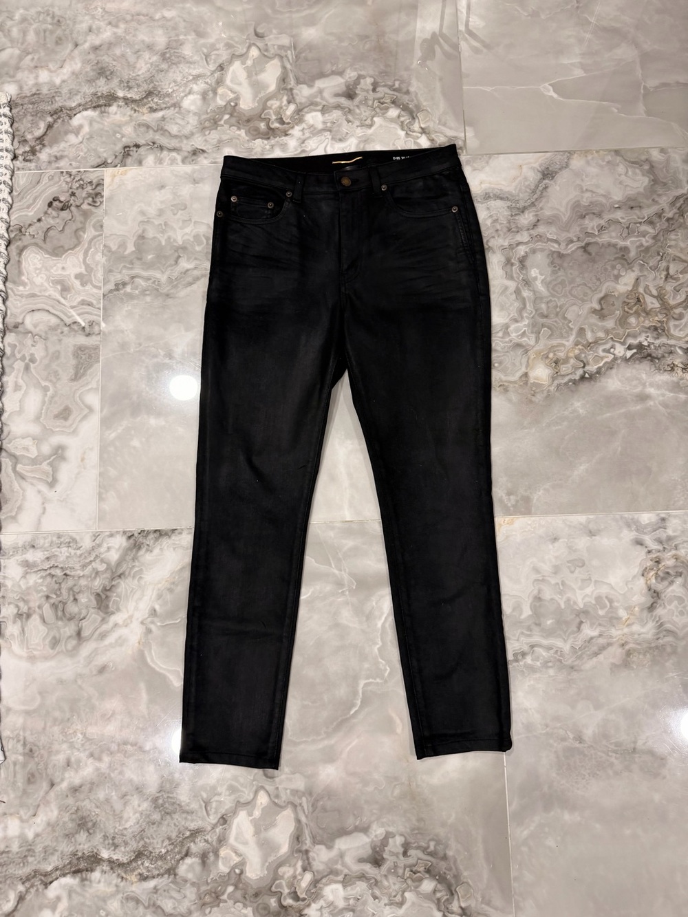SAINT LAURENT Paris D05 W/SK-MW Black HIGH-RISE Jeans 29